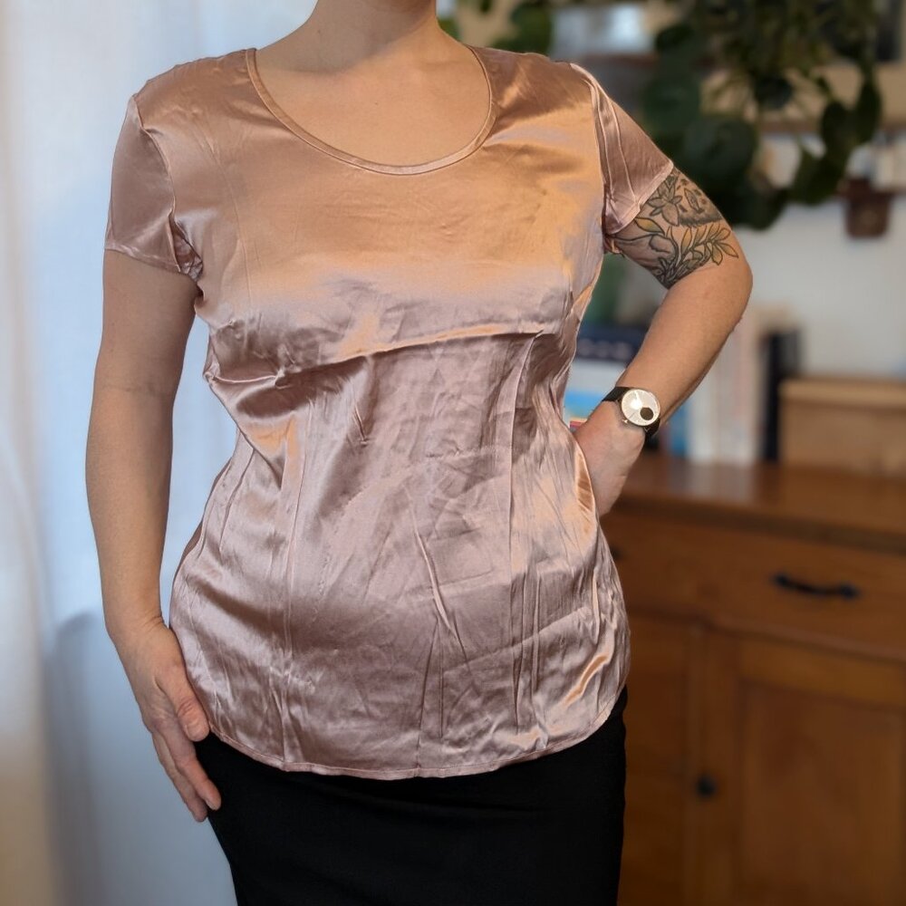 Liz Claiborne - Stretch silk top - dusty rose - 16